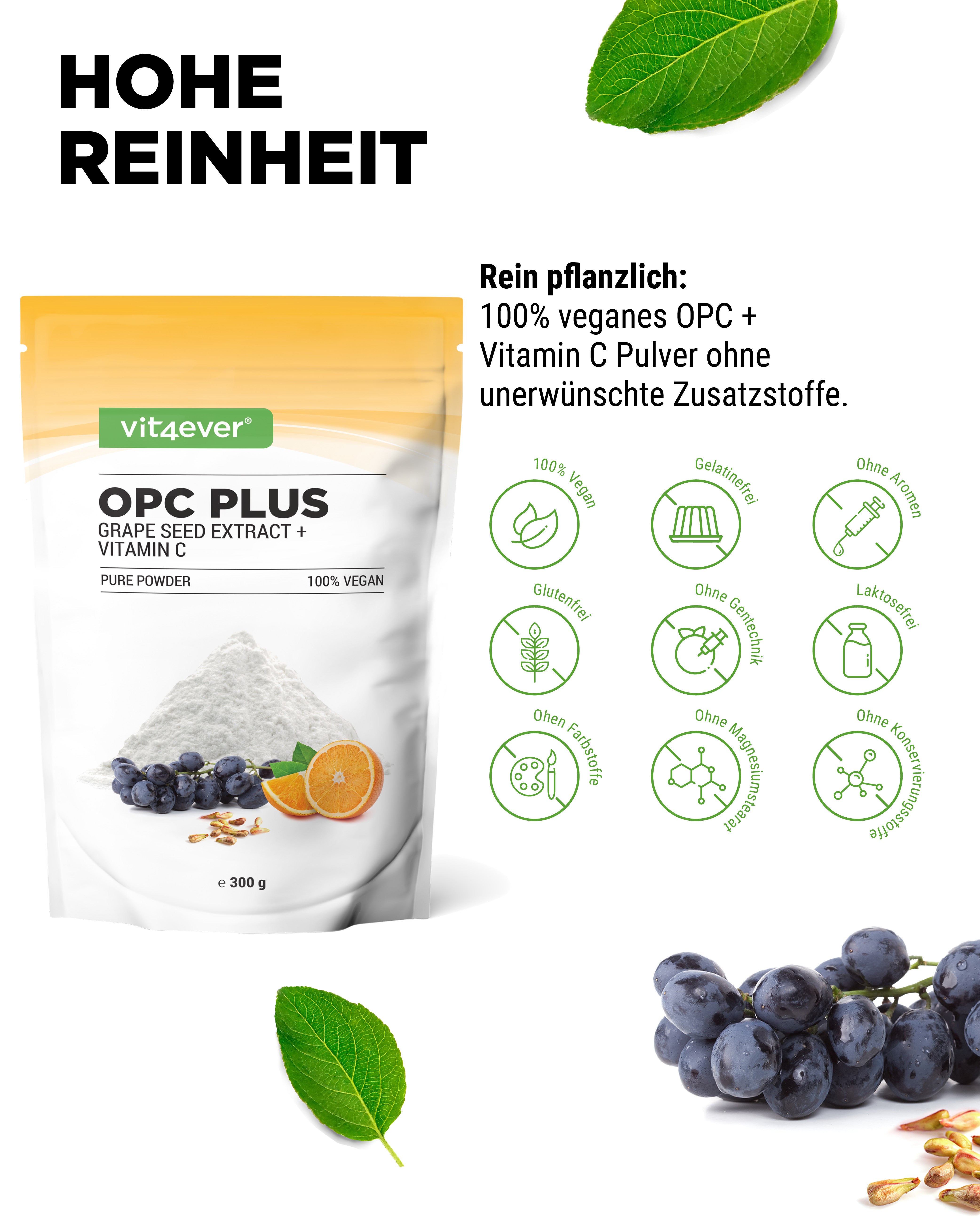 OPC druivenpitextract + Vitamine C poeder