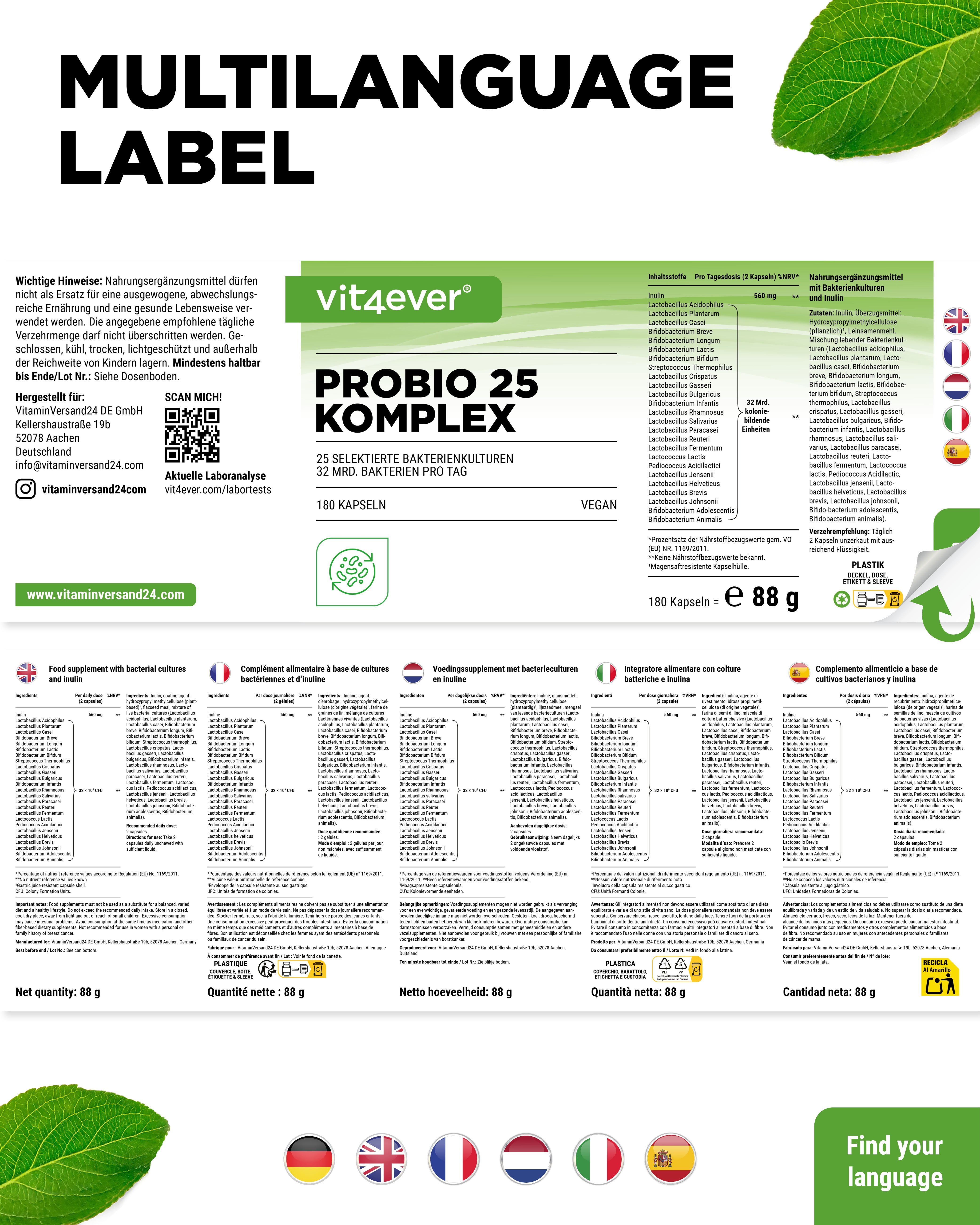 Probio 25 Komplex - 180 capsules - 27 miljard darmbacteriën