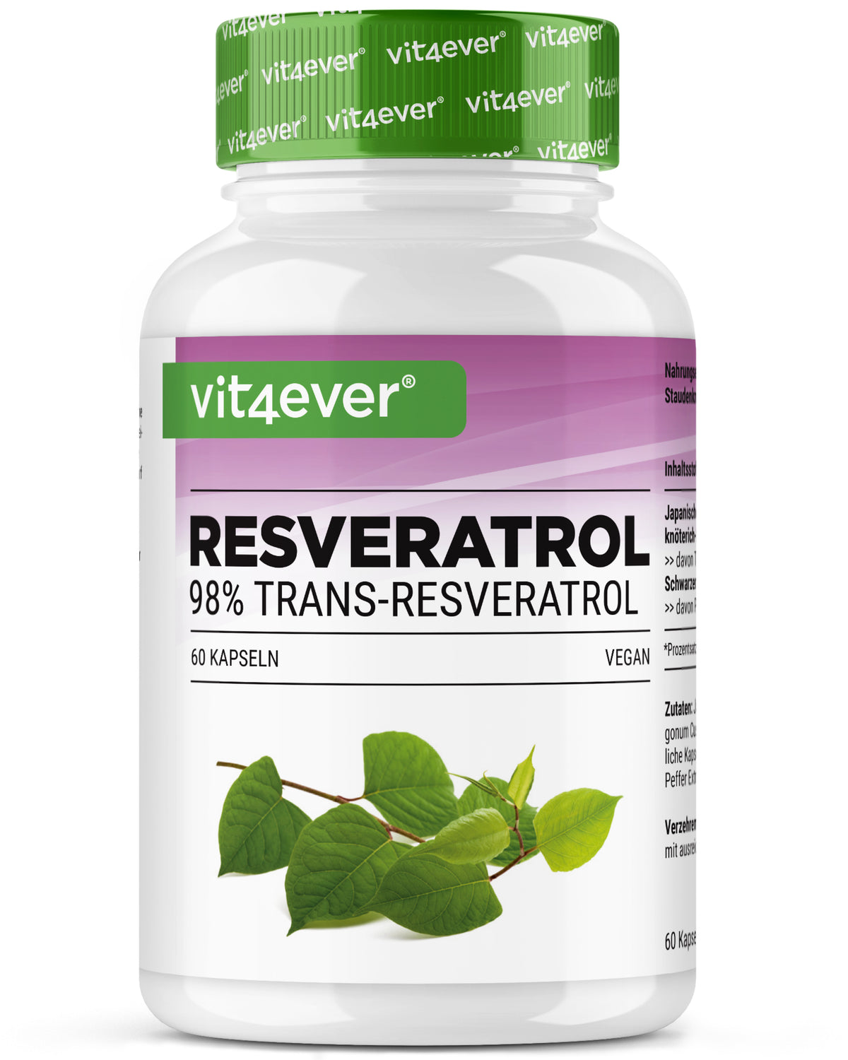 Resvératrol - 500 mg - 98% Trans-Resvératrol