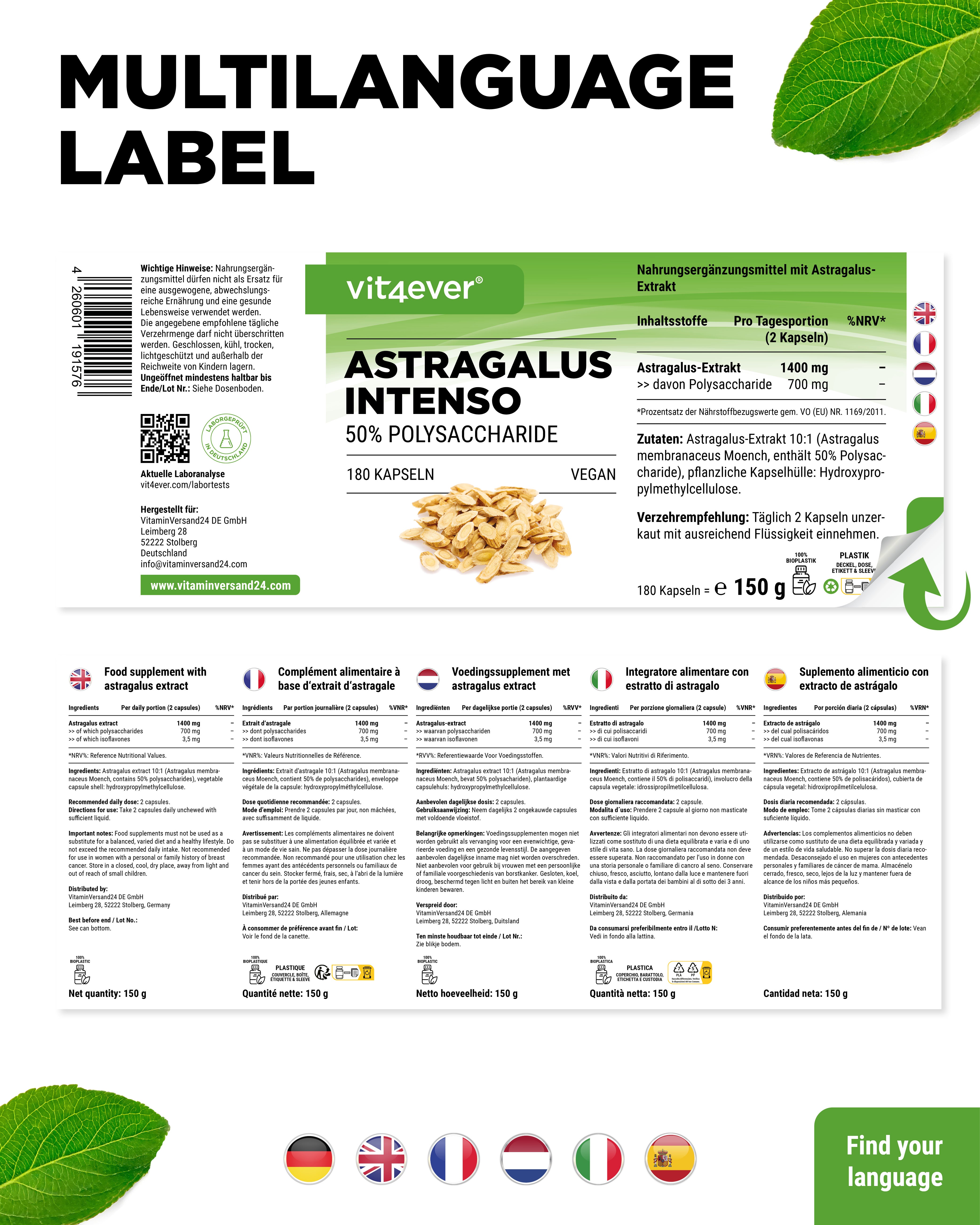 Astrágalo - 50% Polisacáridos