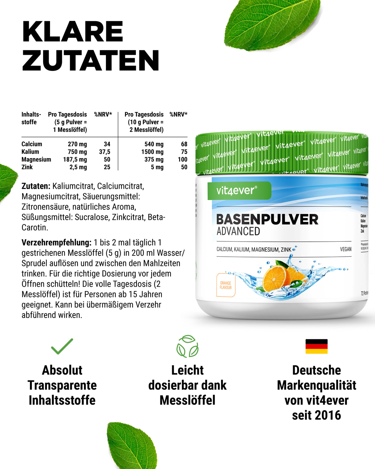 Polvere alcalina Advanced - 100% basi organiche a base di citrato