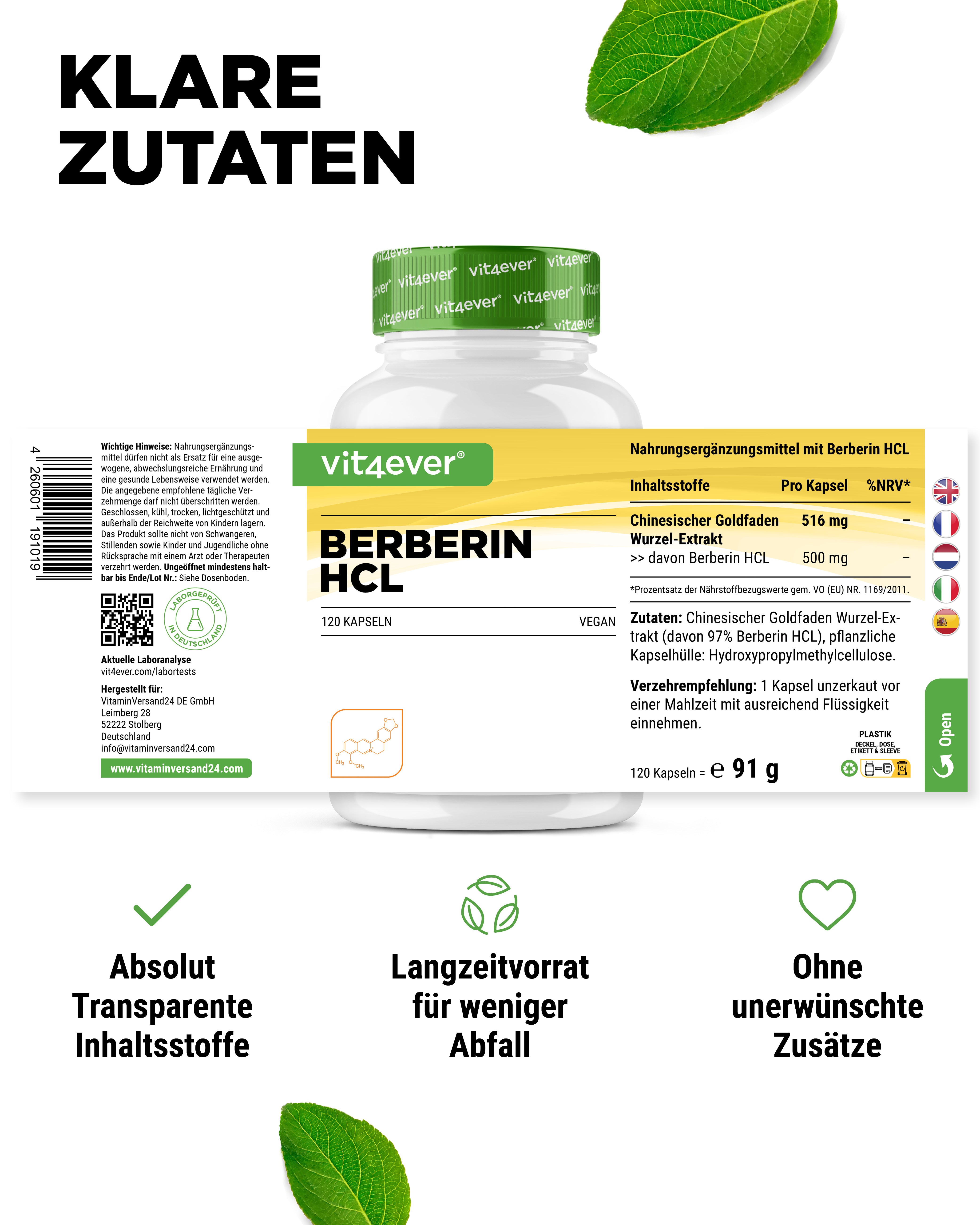 Berberyna HCL - 500 mg