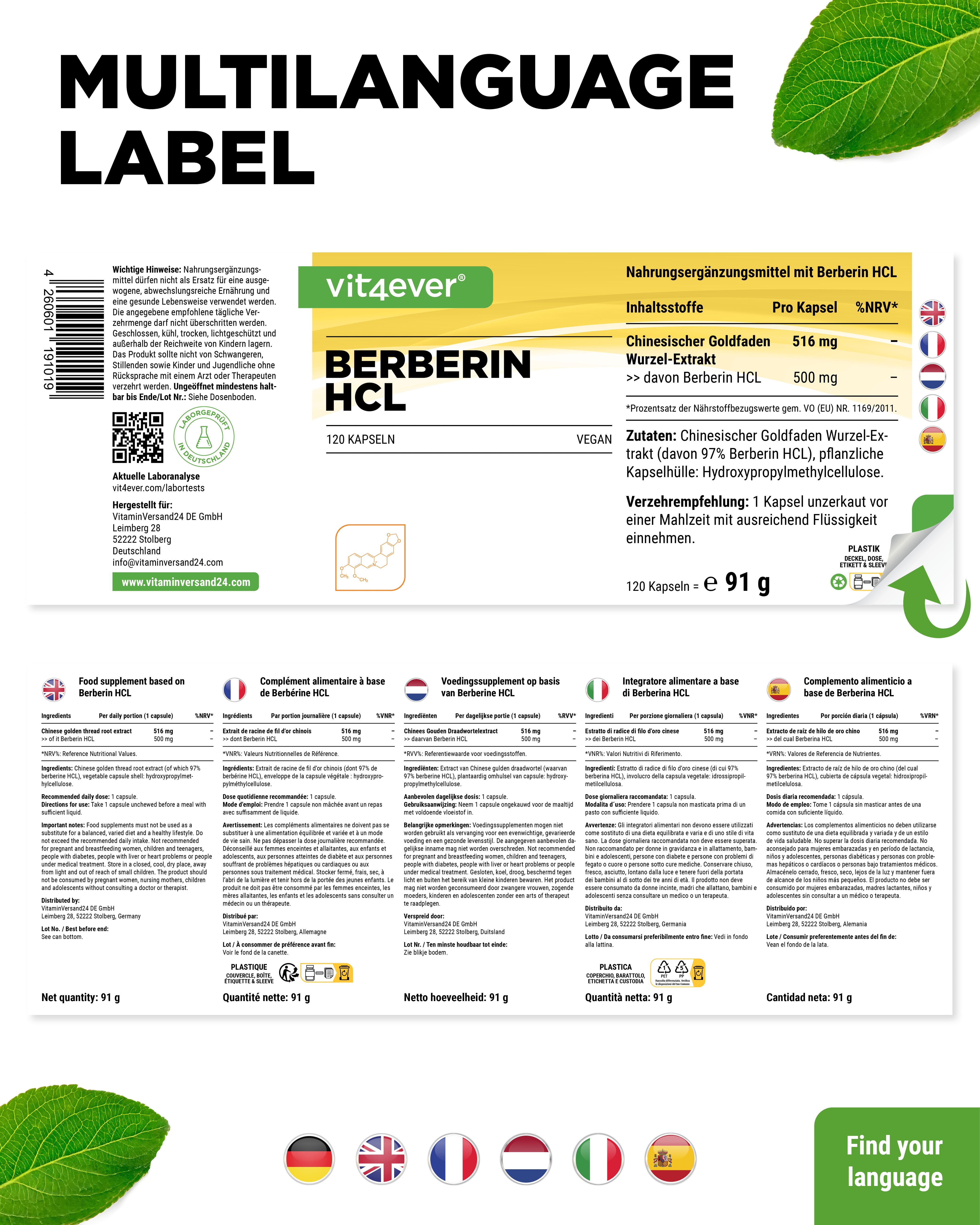 Berberyna HCL - 500 mg