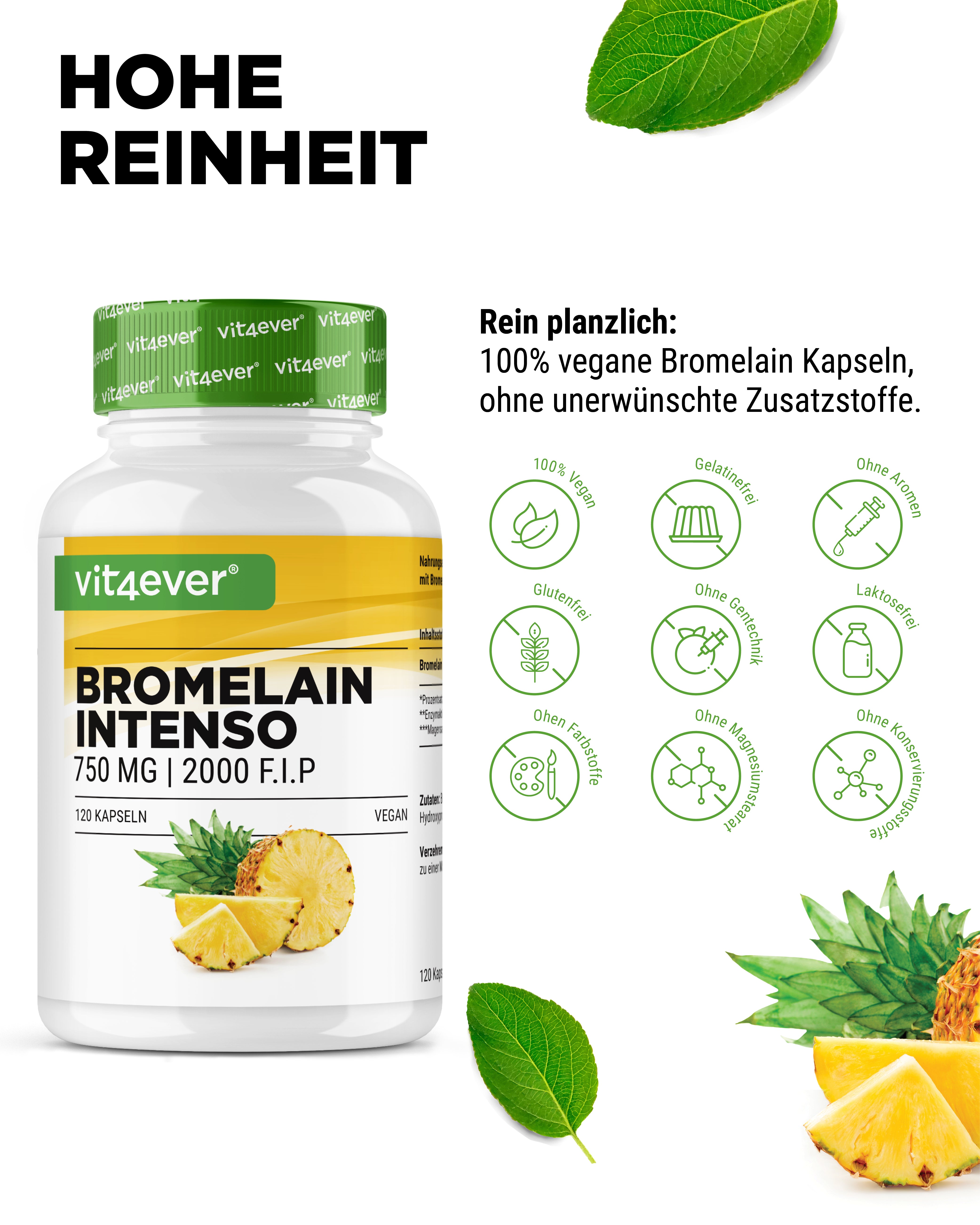 Bromeleina Intenso - 750 mg (2000 F.I.P)