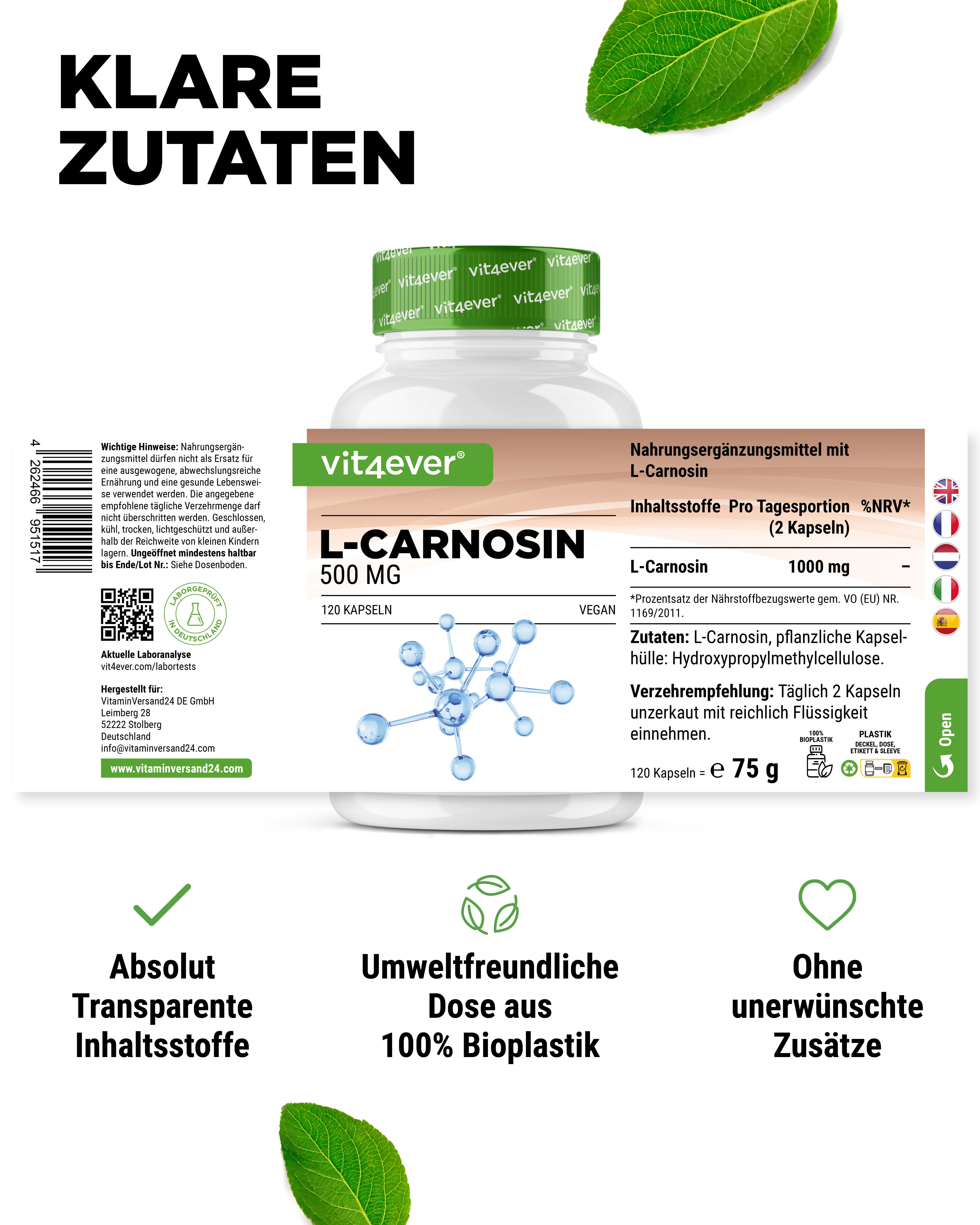 L-Carnosina - 500 mg