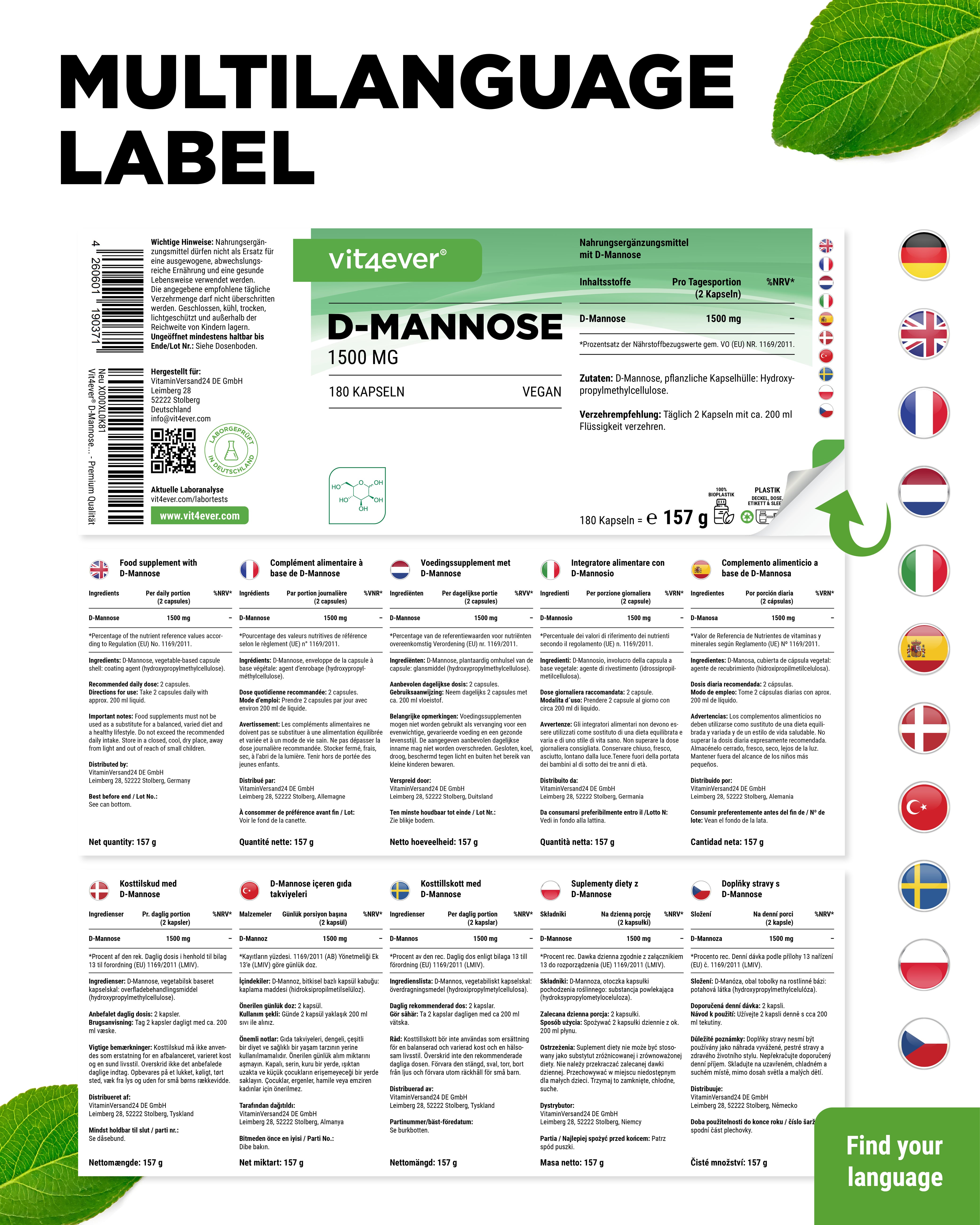 D-Mannose - 750 mg