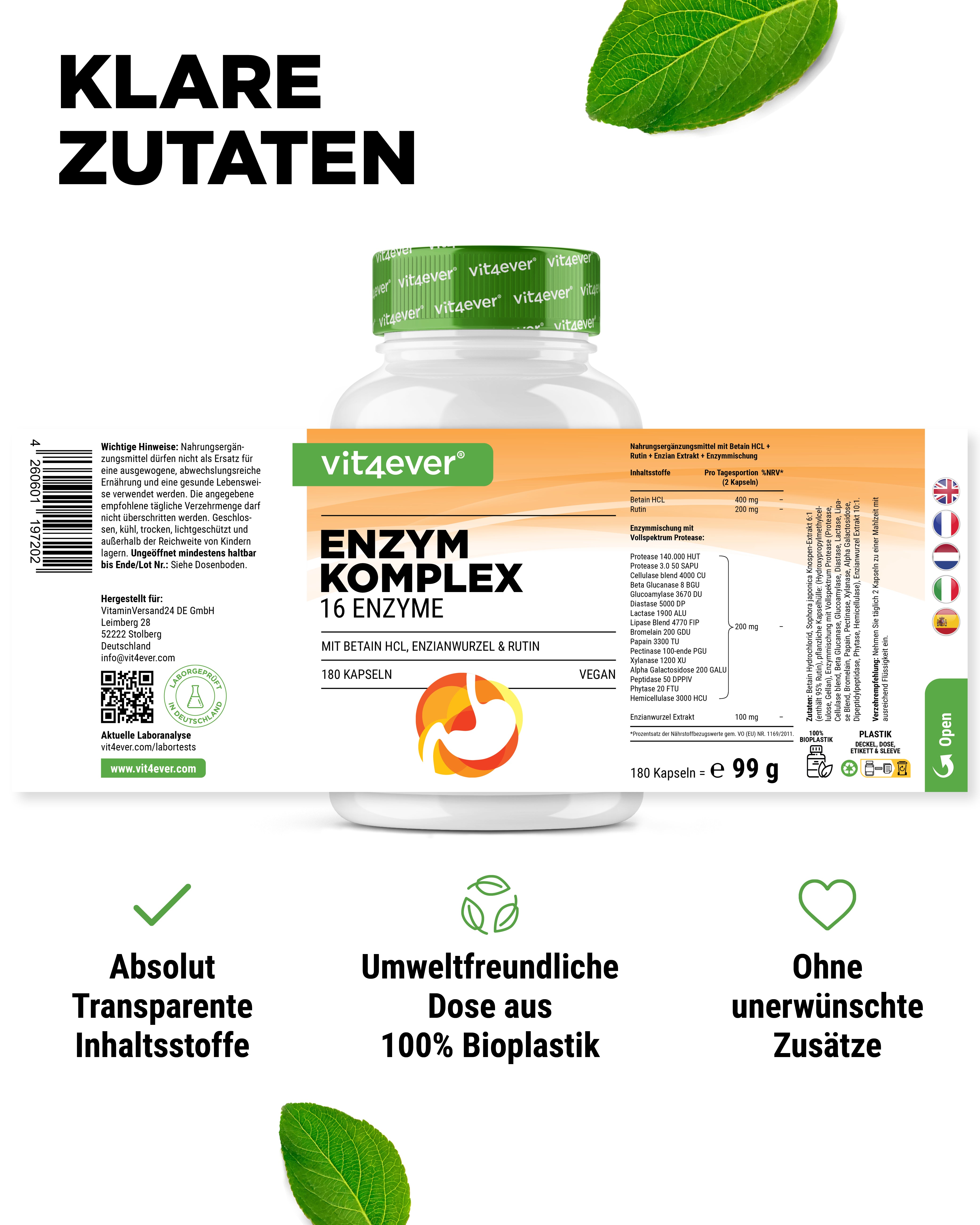 Enzyme Complex - 180 Capsules