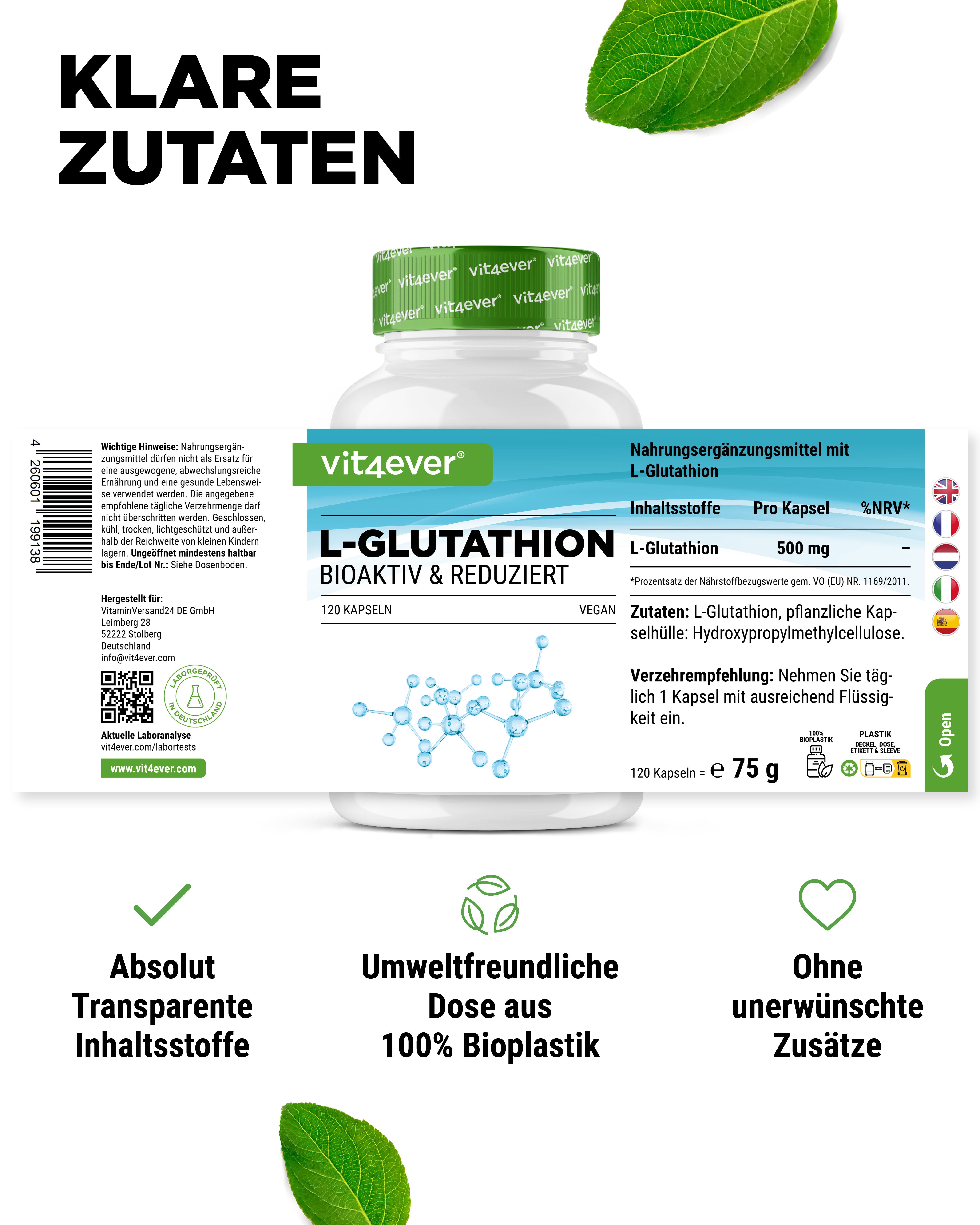 L-Glutatión - 500 mg