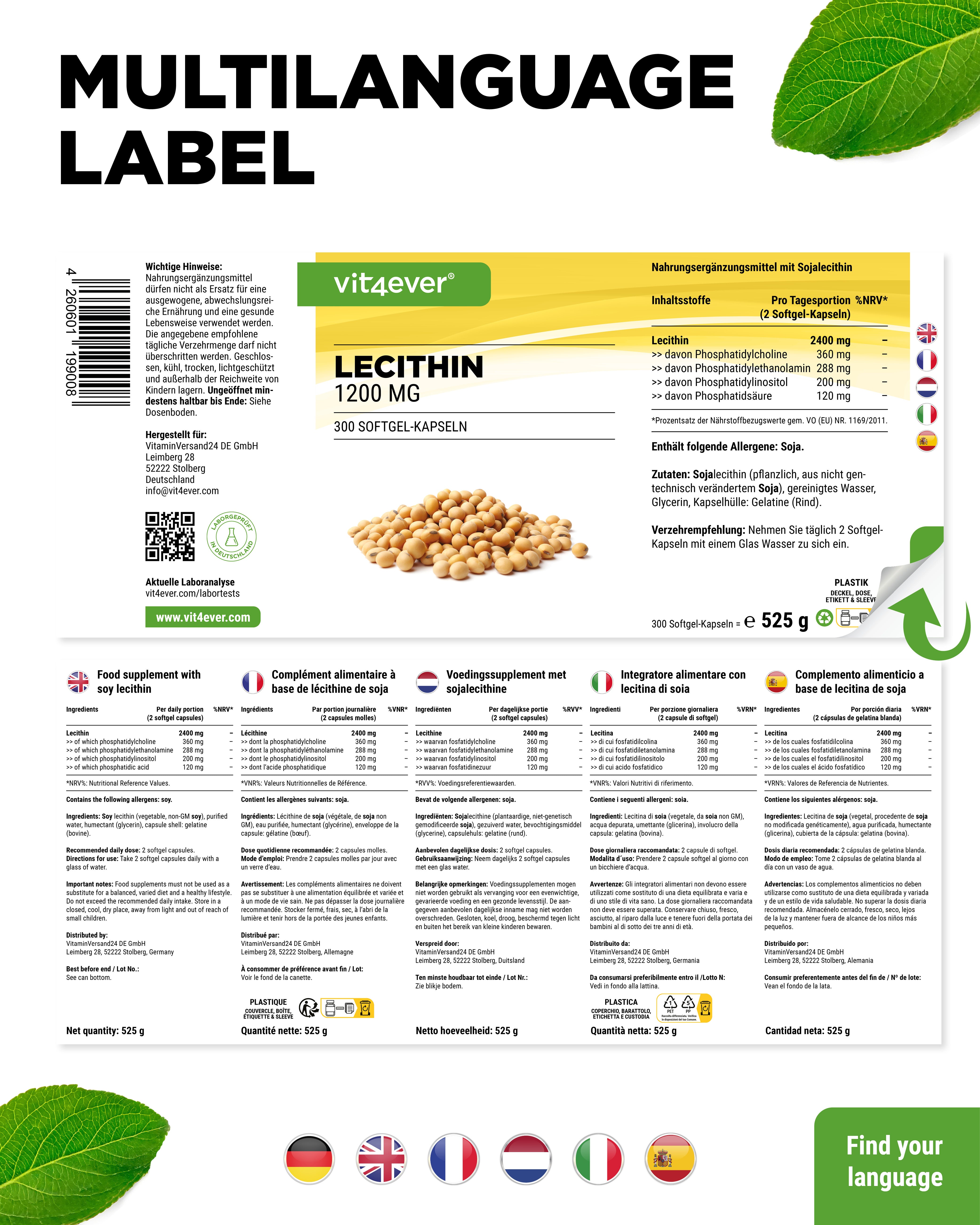 Lecitina - 1200 mg