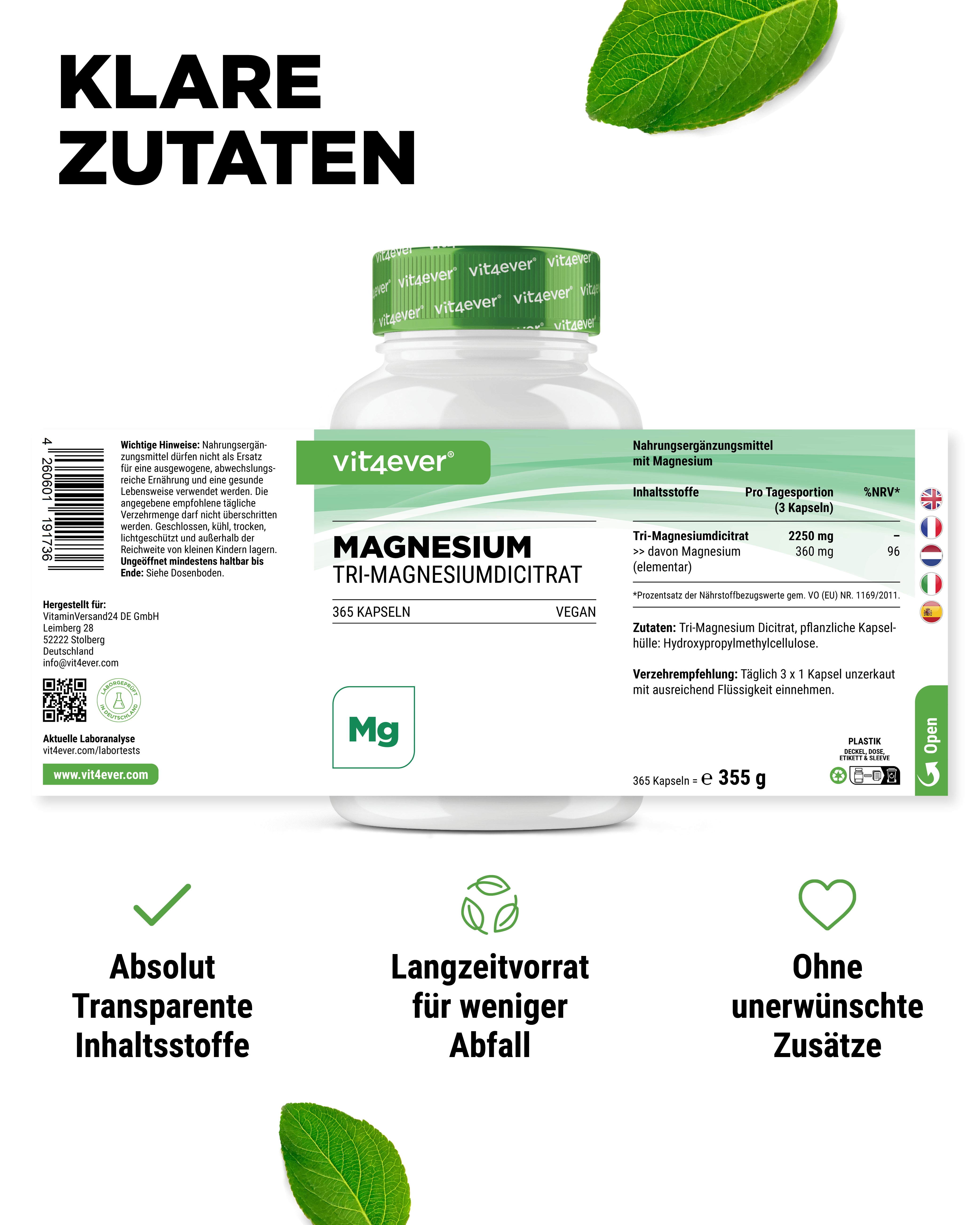 Tri-Magnesiumcitraat - 365 capsules