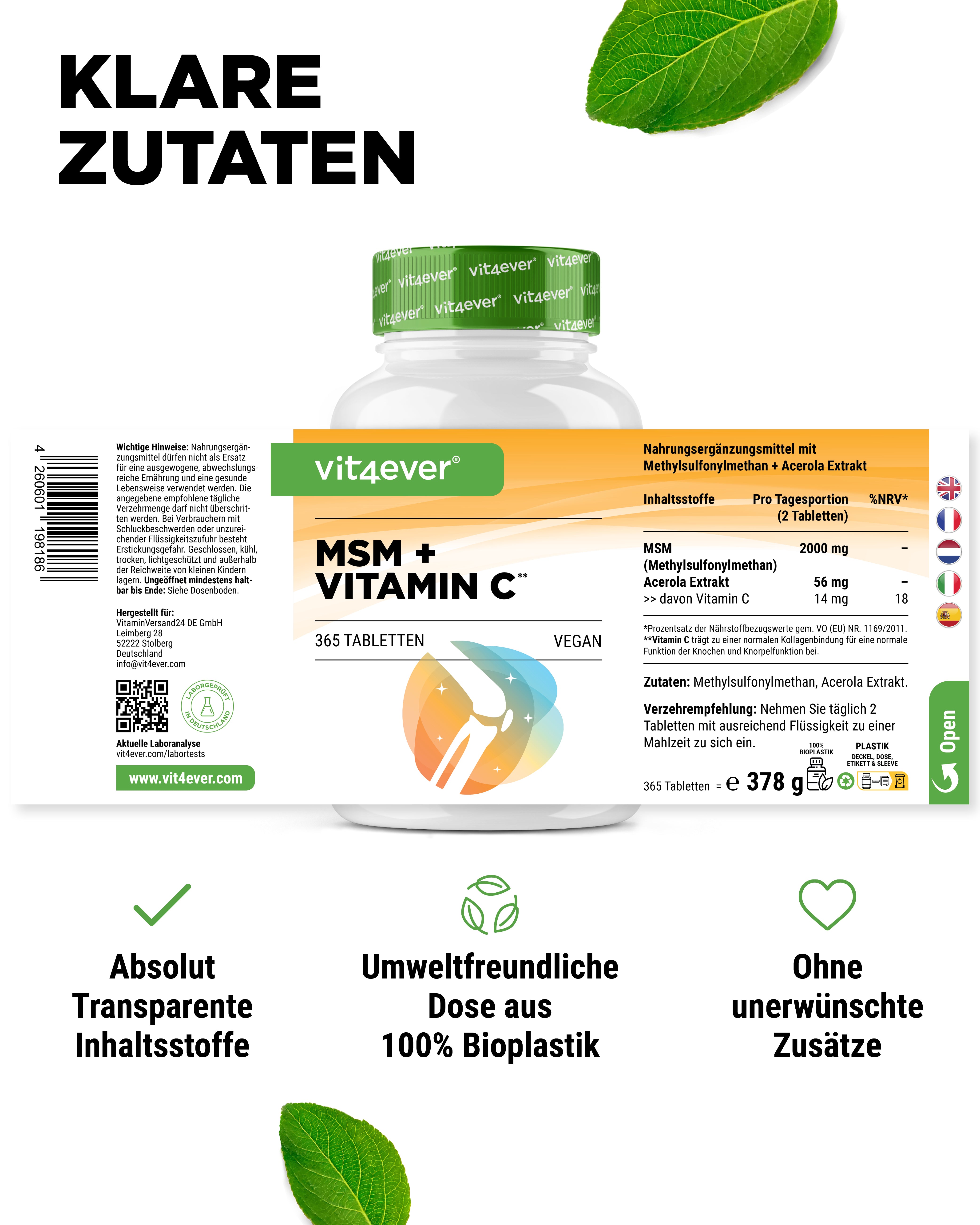 MSM + Vitamin C - 1000mg