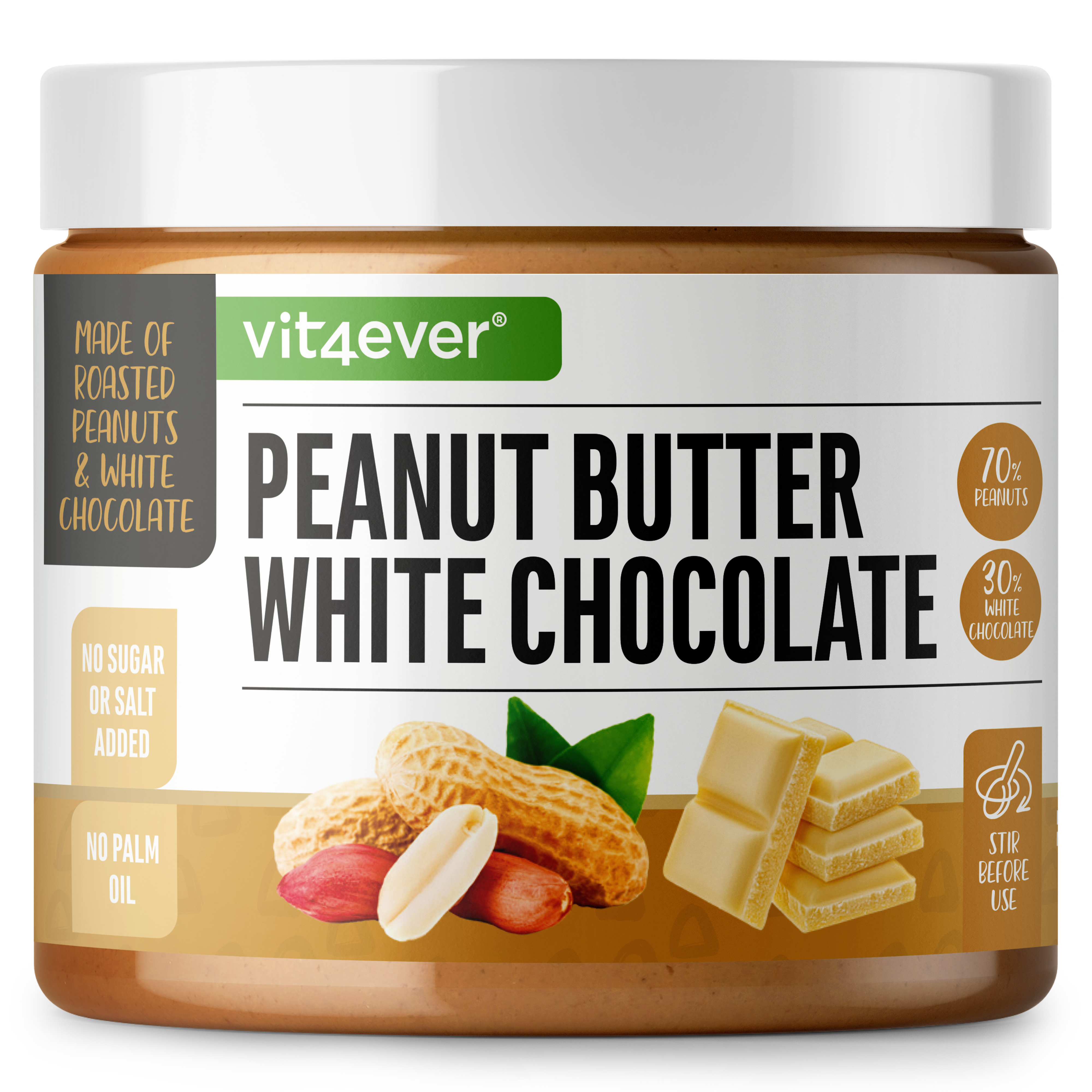 Cacahuete + chocolate blanco, 500 g