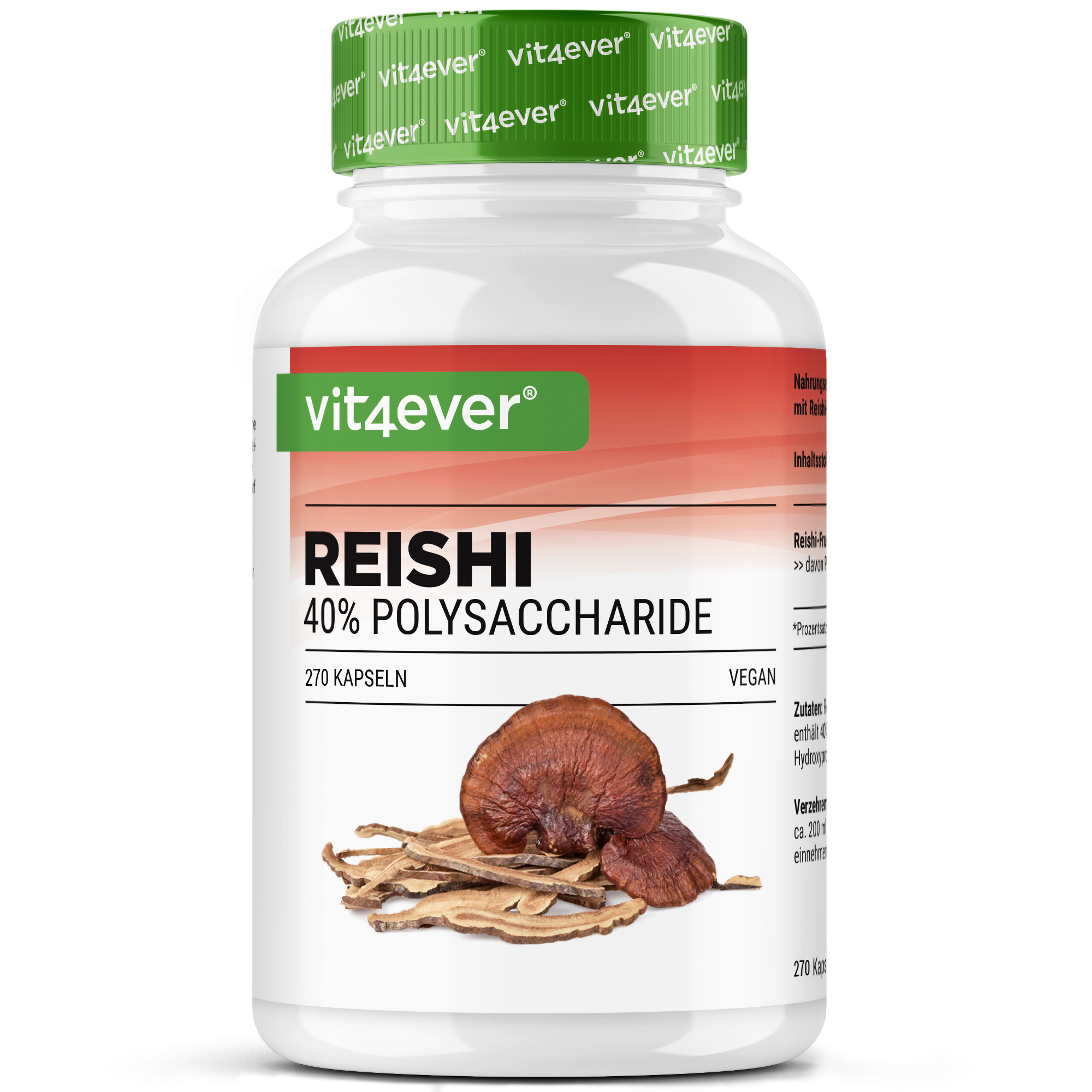 Grzyb Reishi Intenso - 650 mg Ekstrakt - 40% bioaktywne Polisacharydy