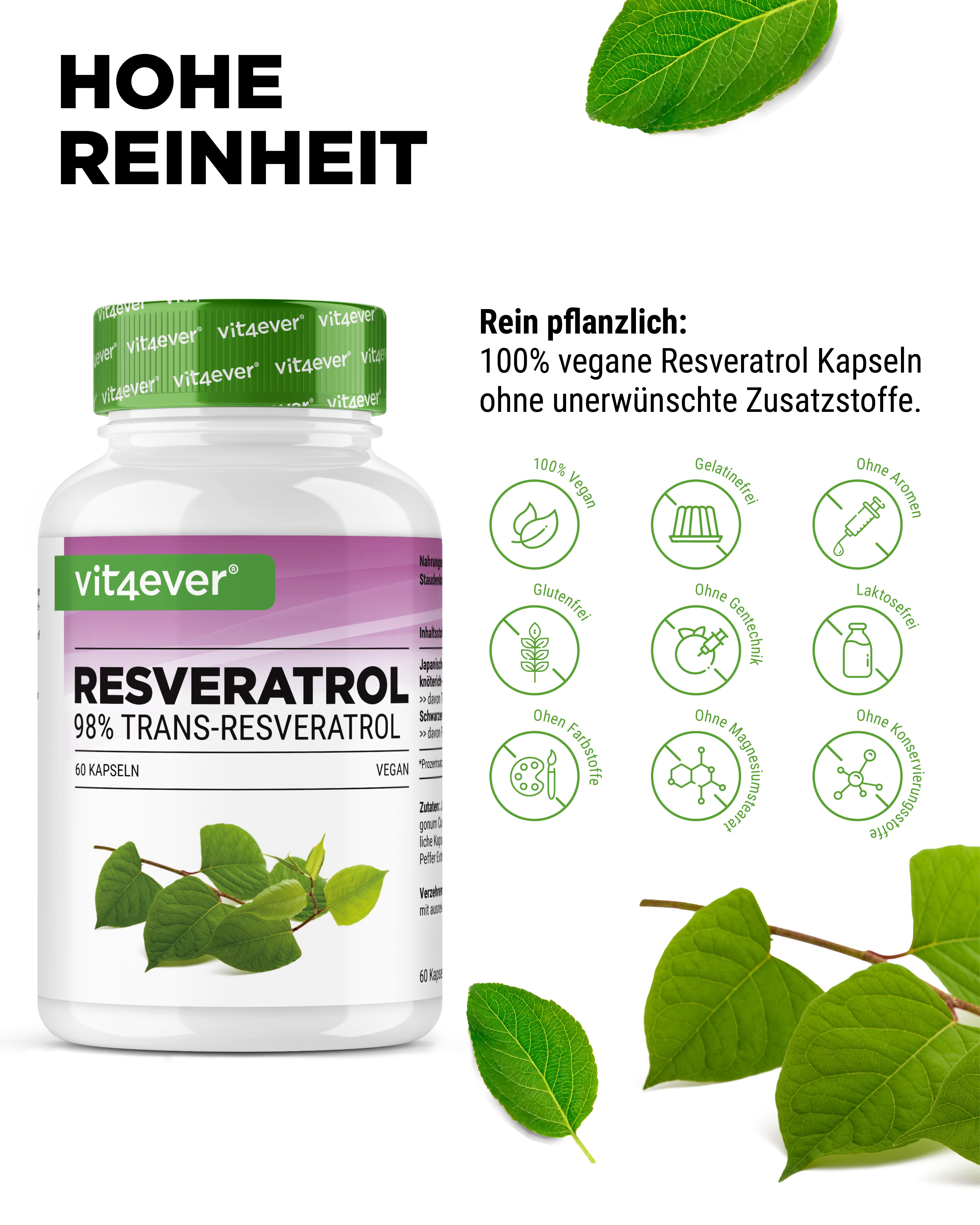 Resveratrol - 500 mg - 98 % Trans-Resveratrol