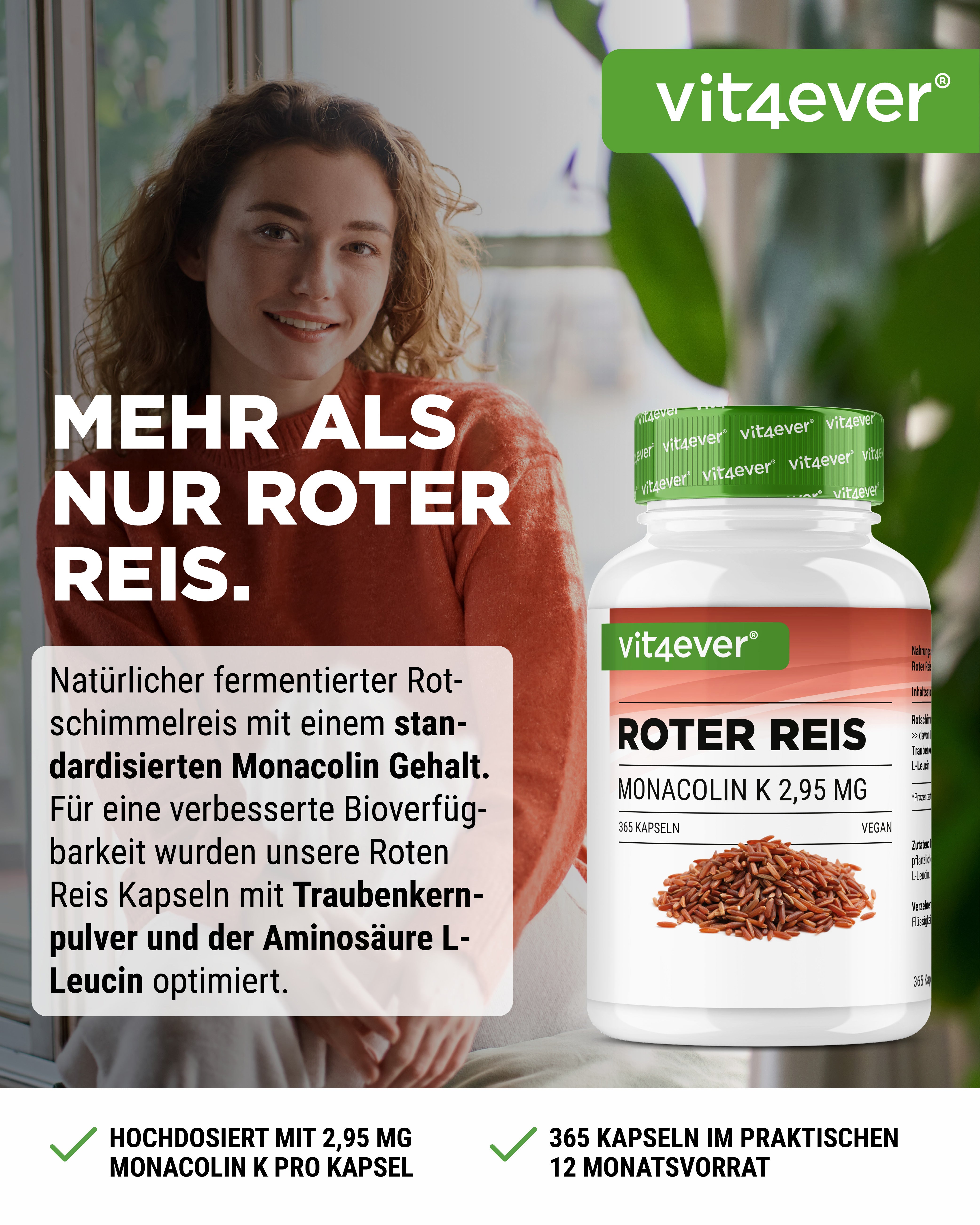 Estratto di riso rosso - 2,95 mg di monacolina K, 365 capsule
