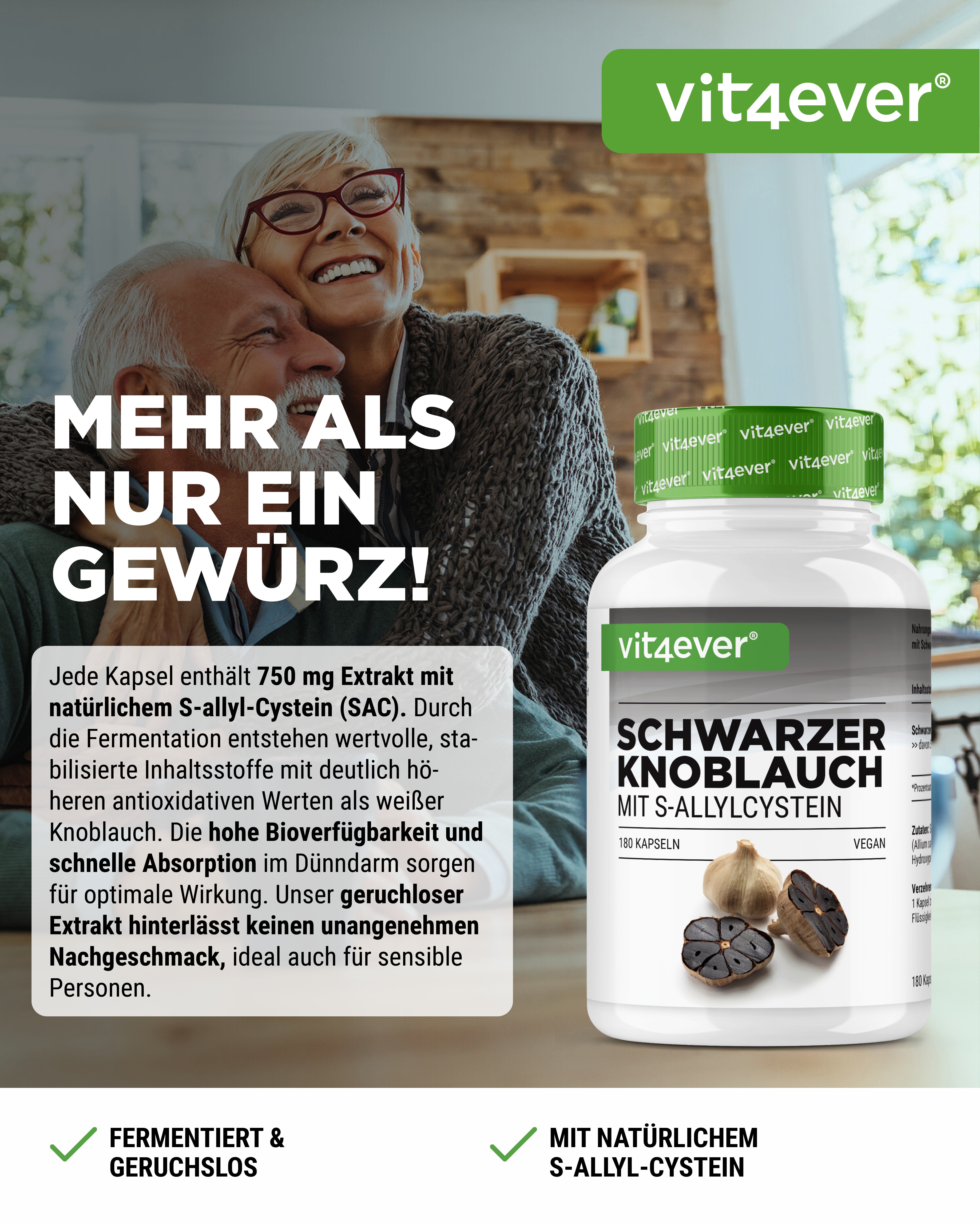 Ekstrakt Czarnego Czosnku - 750 mg