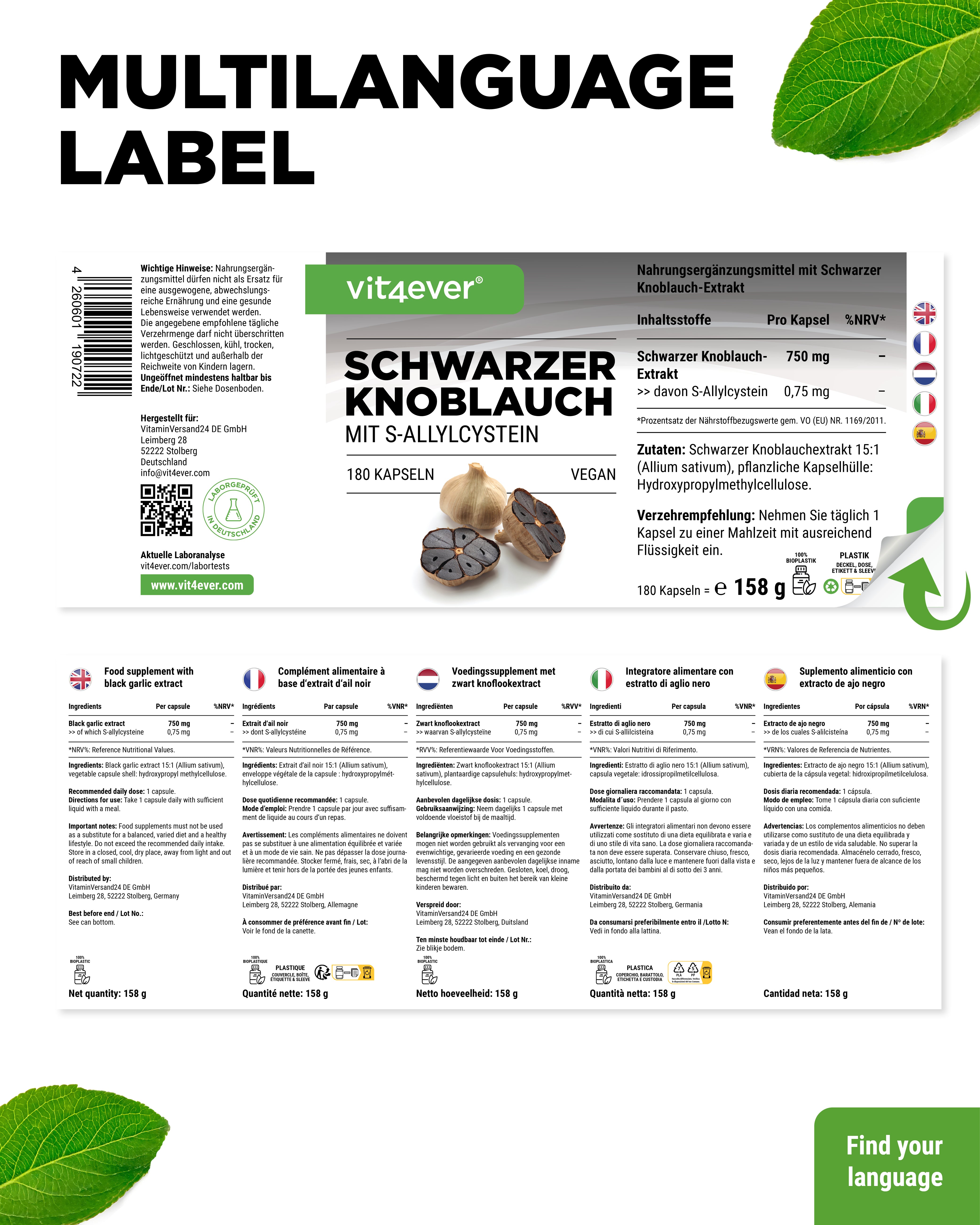 Ekstrakt Czarnego Czosnku - 750 mg
