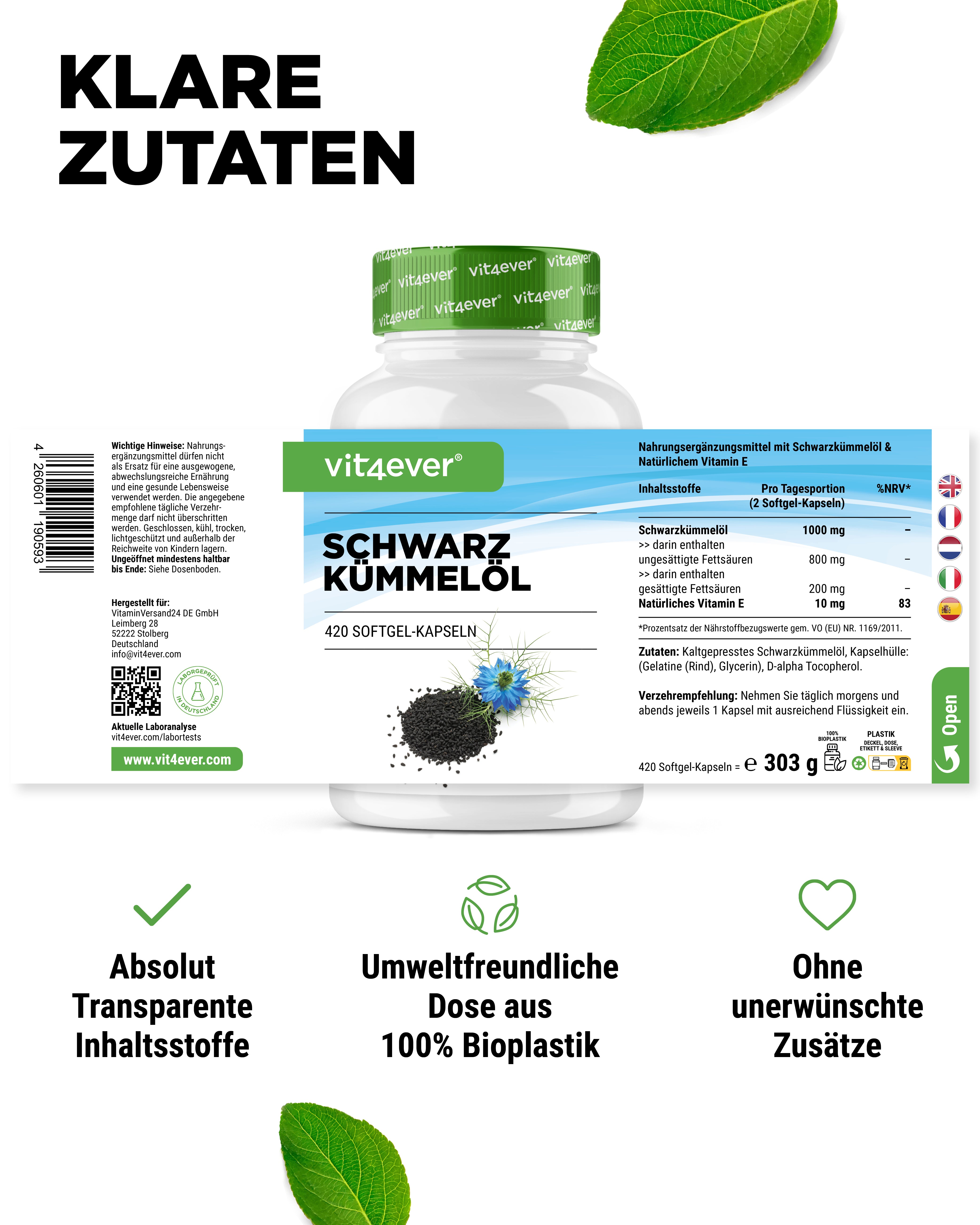Aceite de comino negro - 500 mg