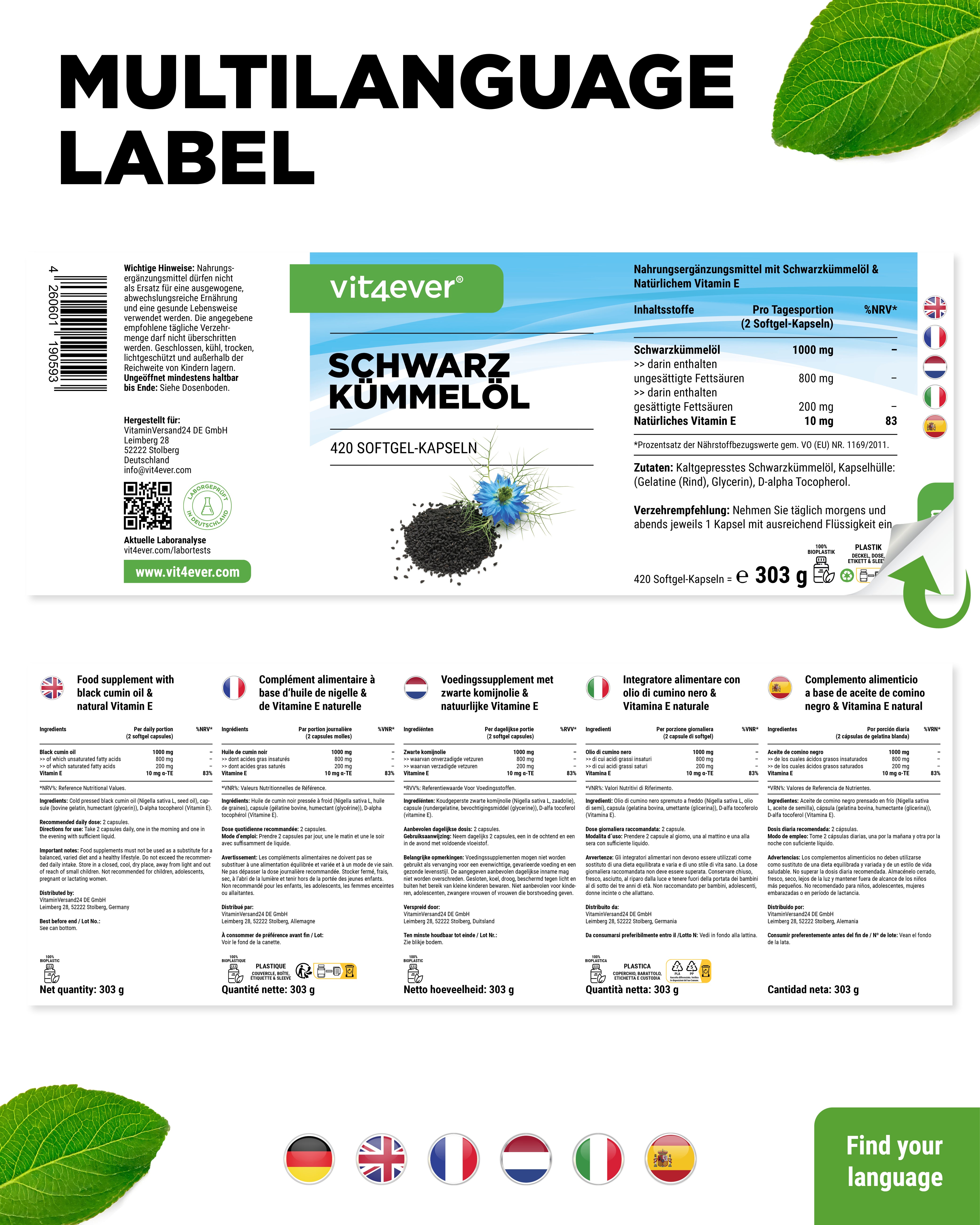 Aceite de comino negro - 500 mg