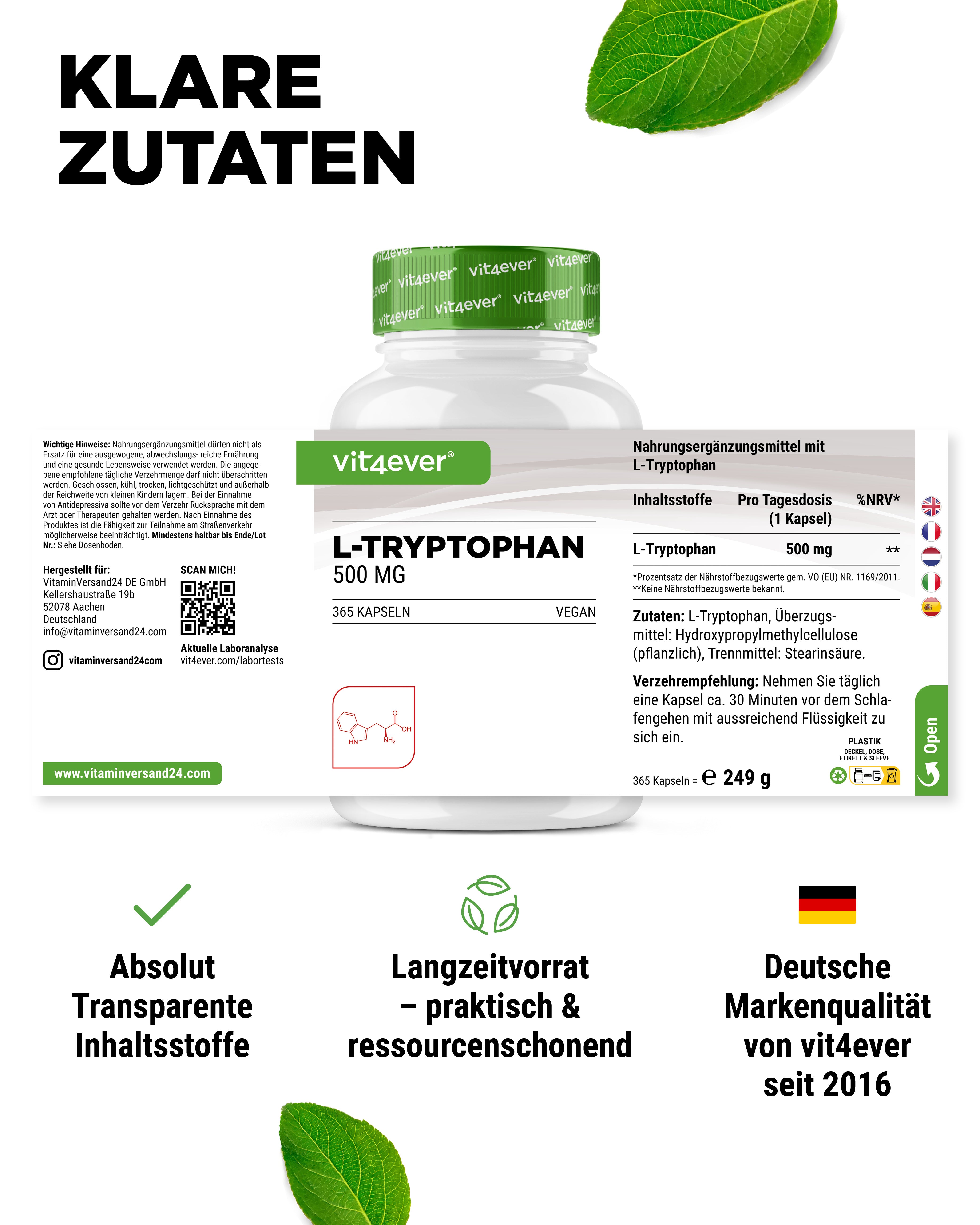 L-Tryptofan - 500 mg
