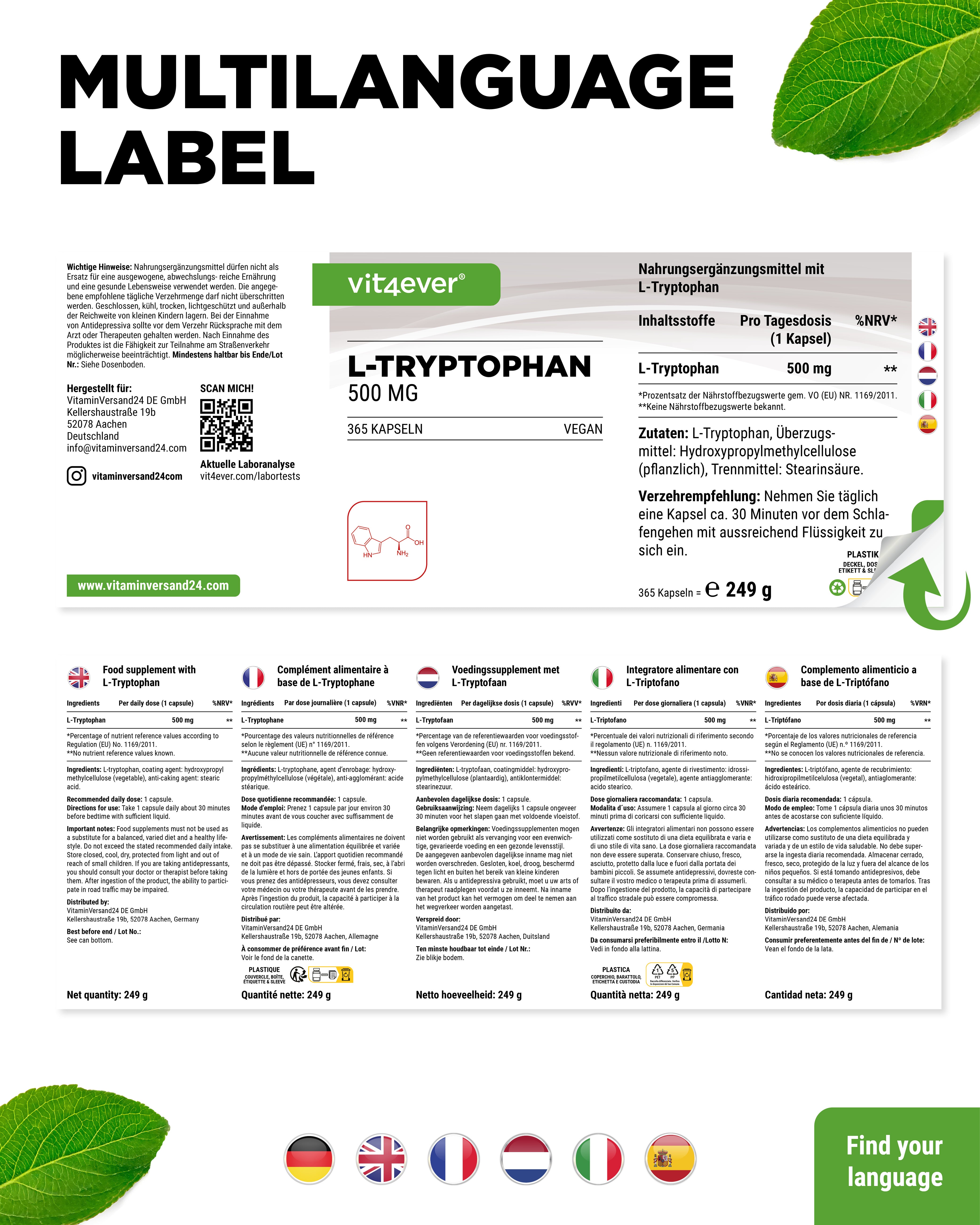 L-Tryptofan - 500 mg