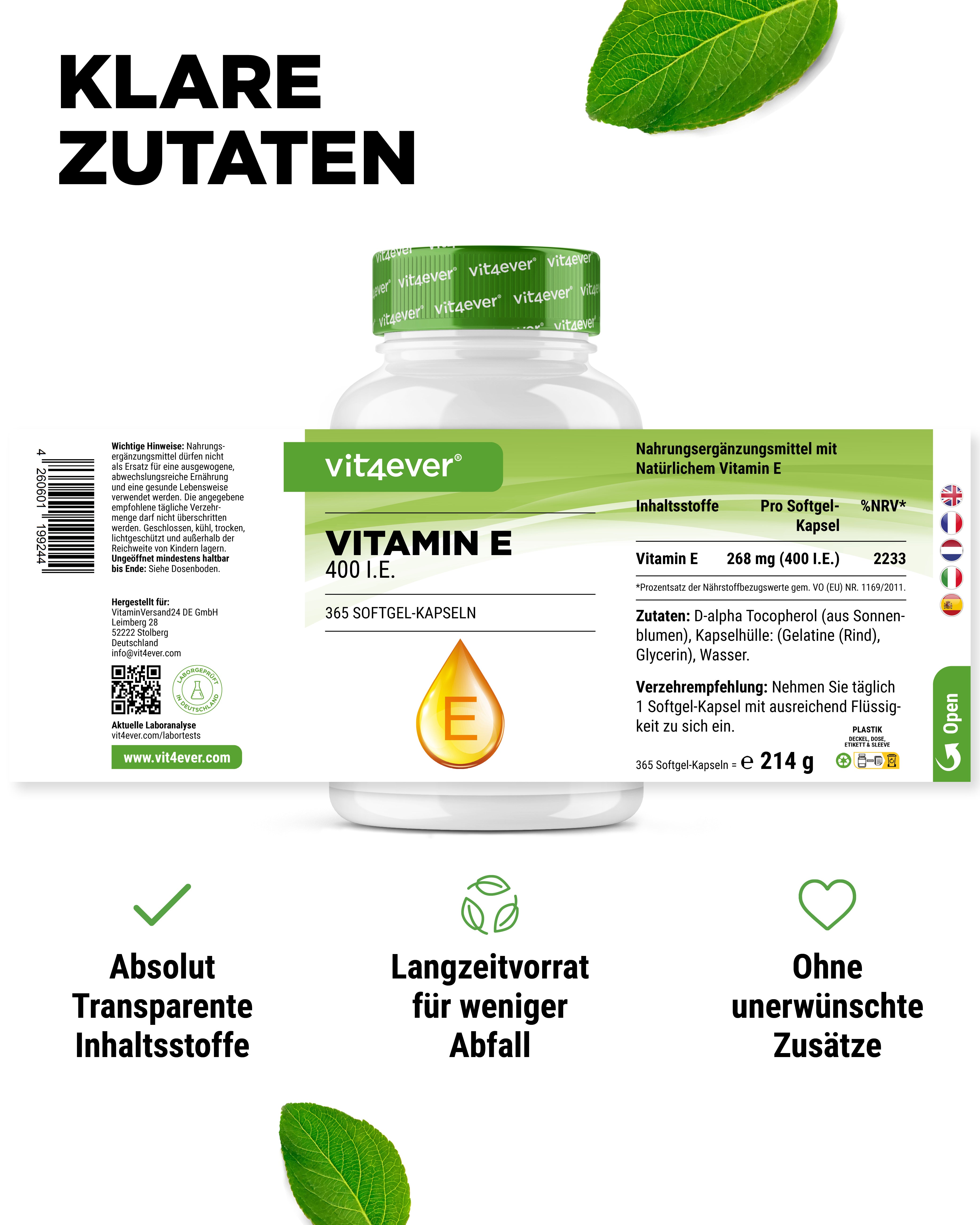 Vitamin E 400 I.E. Softgels