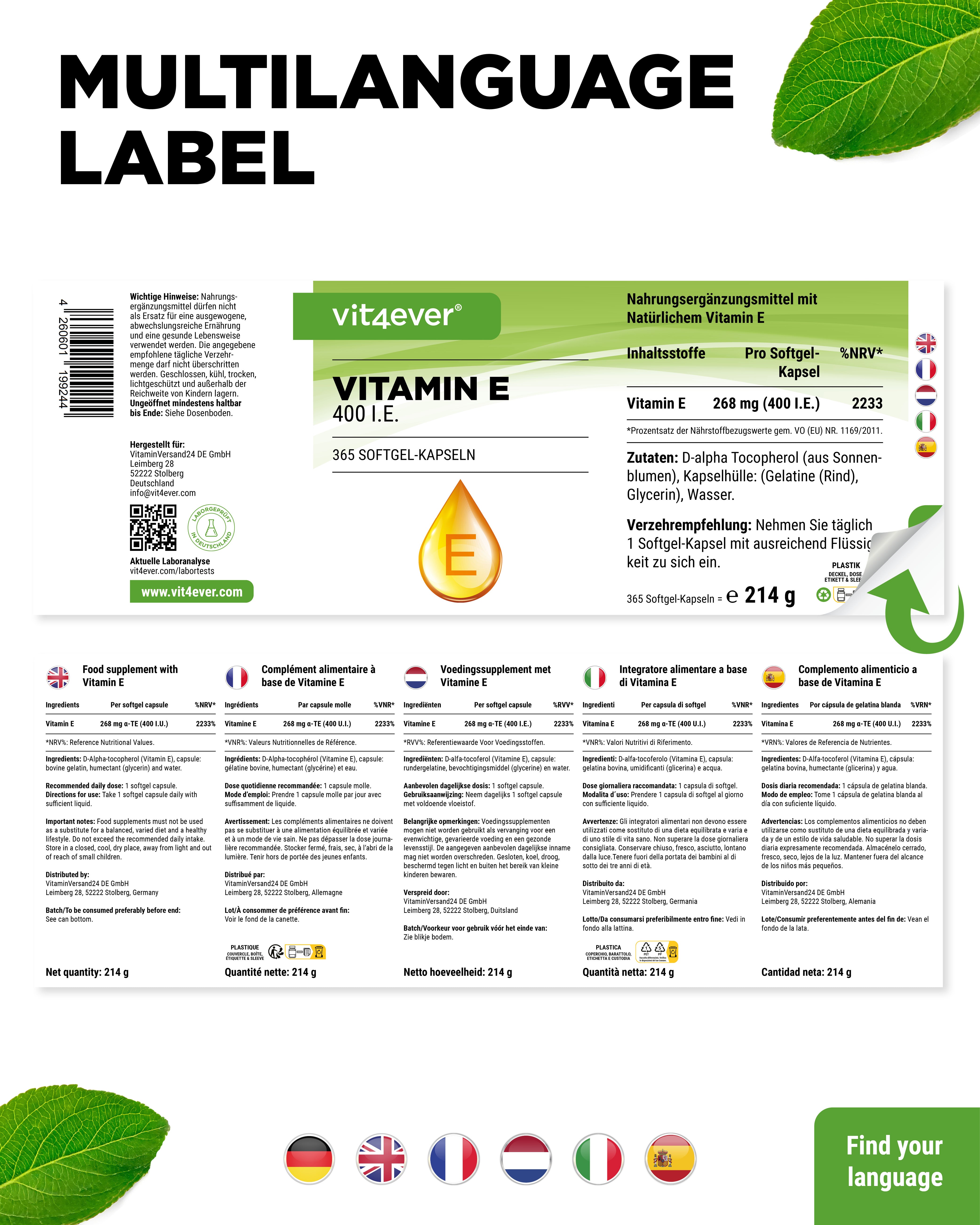 Vitamin E 400 I.E. Softgels